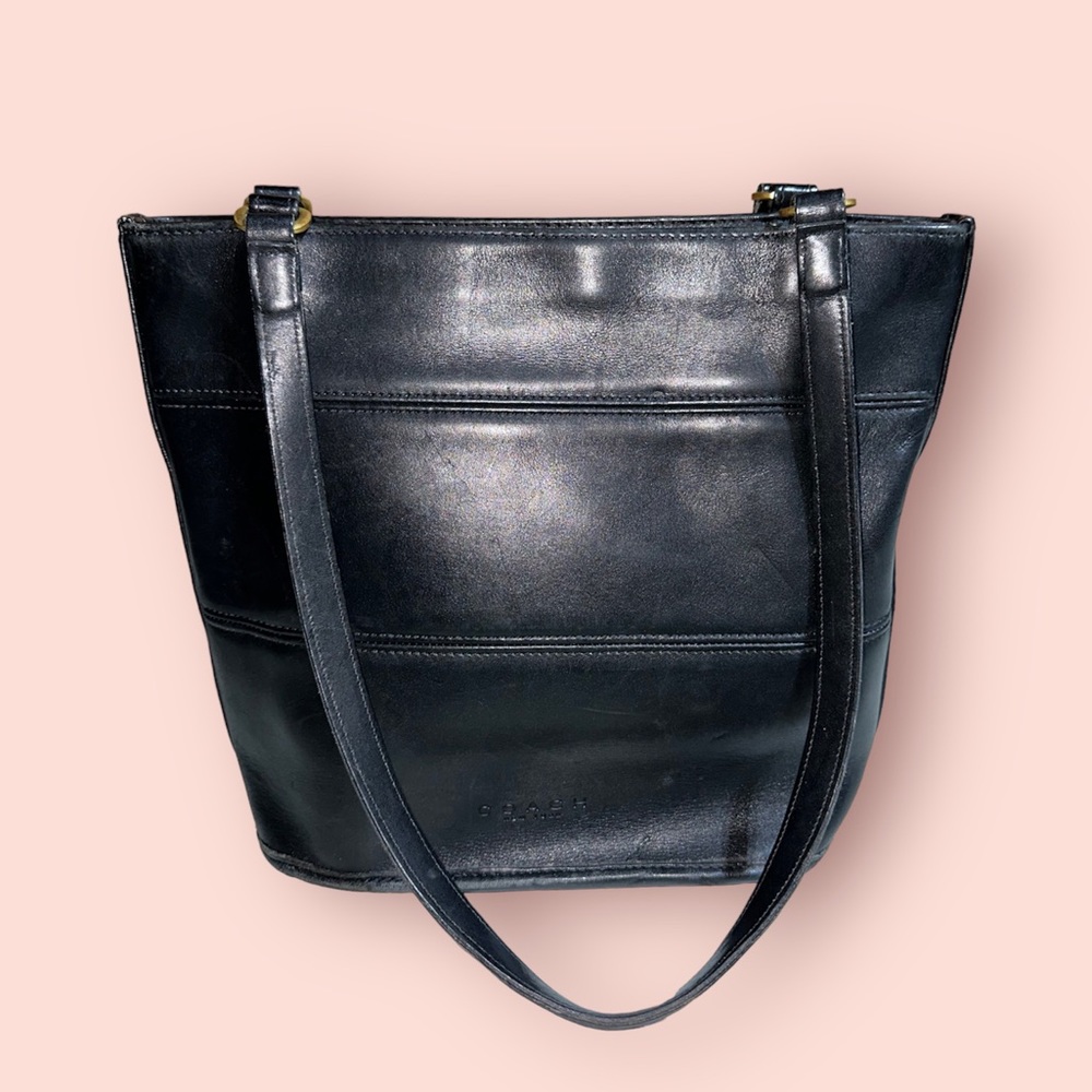 Vintage Coach Tribeca Shopper Handbag Black 9098 - Picture 1 of 10